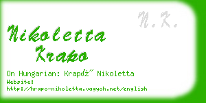 nikoletta krapo business card